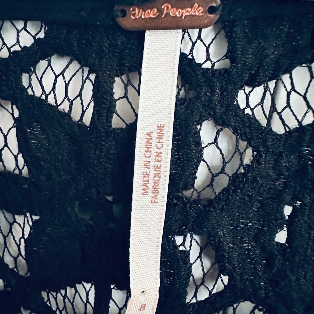 Free People Black Mini Dress Size 8